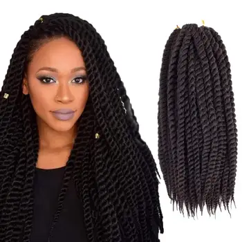 

18 inch Ombre Marley Braids Hair Synthetic Braiding Hair Crochet Braids Hair Extensions Bulk Black Brown Red Colors Women's Hair