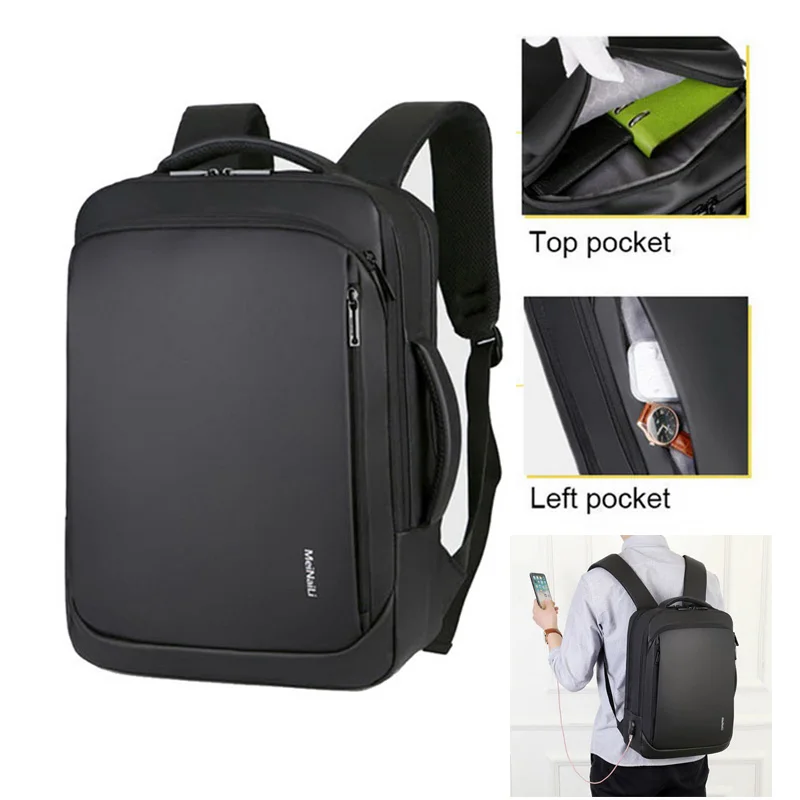 C Black Litthing мужские сумки для ноутбука рюкзак для ноутбука зарядка через Usb компьютер рюкзак рюкзаки для подростков Повседневный стиль сумки большой мужская деловая дорожная сумка Mochila - Цвет: C Black