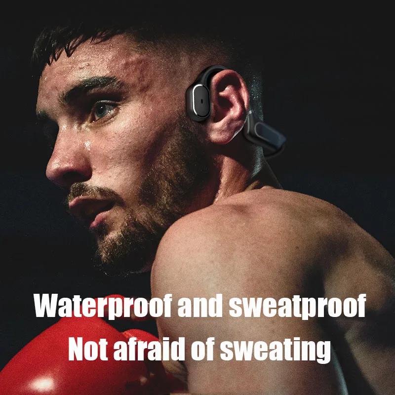 DOSII E9 Bone Conduction Headset Bluetooth Wireless Outdoor Sports Waterproof Earhook Bluetooth 5.0 Earphone with Microphone