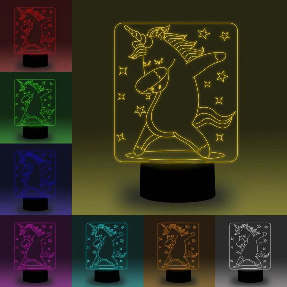 

NiteApps 3D Dancing Unicorn LED Night Light Desk Table Illusion Lamp Holiday Birthday Gift APP/Touch Control