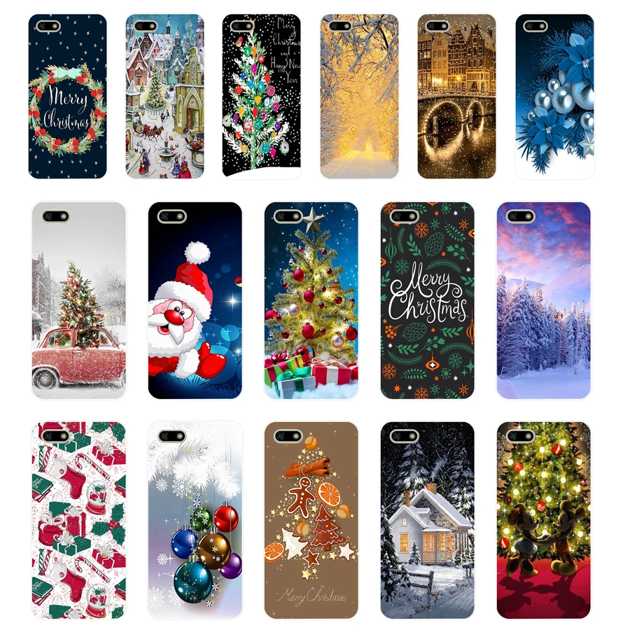 

342FG New Year Snowman Merry Christmas 2 Soft Silicone Tpu Cover Case for huawei Honor 7a 5.45 pro 5.7 7c 7x y5 2018 case