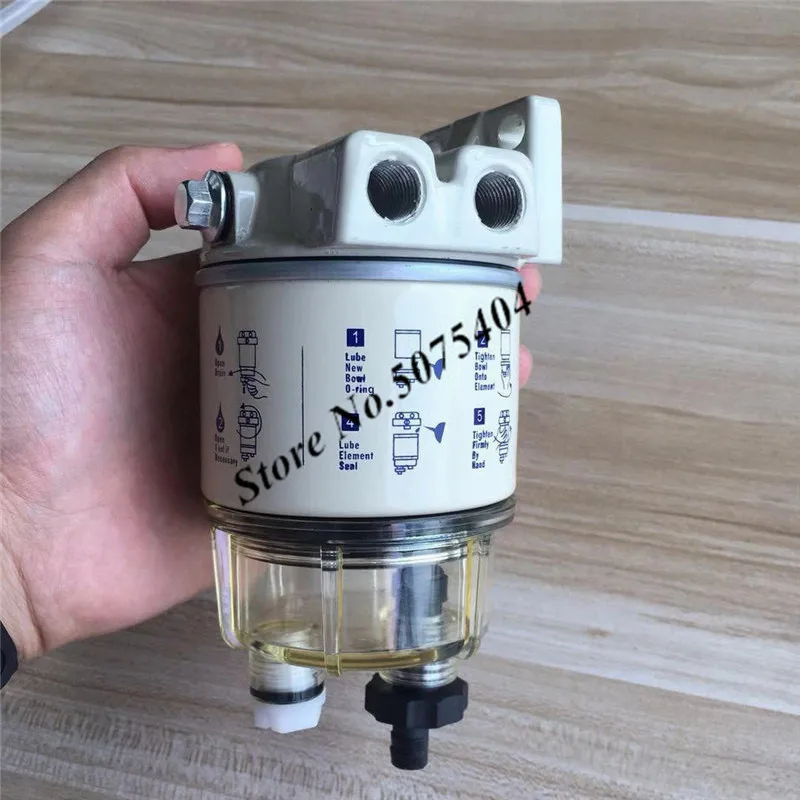 2PCS Fuel Filter R12T R12S R12P Fuel/ Water Separator Assembly and One Extra filter Diesel Engine For 120A 140R Series