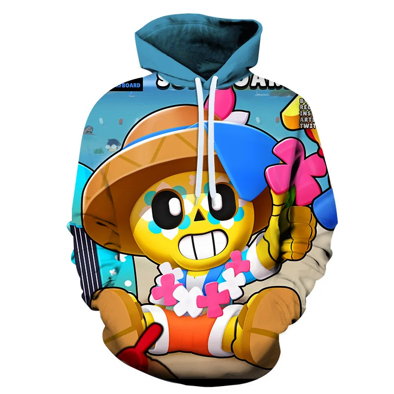 

Hot Sale Brawling Game Stars Kid 2019 Men Leon Shirt Fashion Drawstring Hoodie 3D Print Unisex Sweatshirt Casual Streetwear Tops