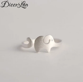 

DIEERLAN Retro Vintage Jewelry 925 Sterling Silver Elephant Rings For Women Men Big Opening Antique Rings