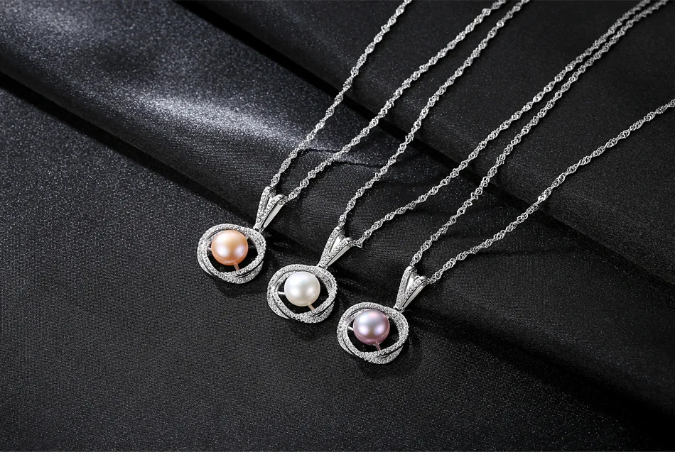 

S925 sterling silver necklace zircon pearl fashion exquisite accessories CS05