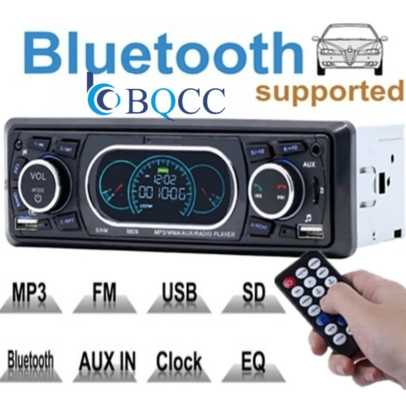 1 Din USB AUX FM MP3 Player Car Radio Audio Stereo Bluetooth Vehicle 12V SD TD Card Remote Control