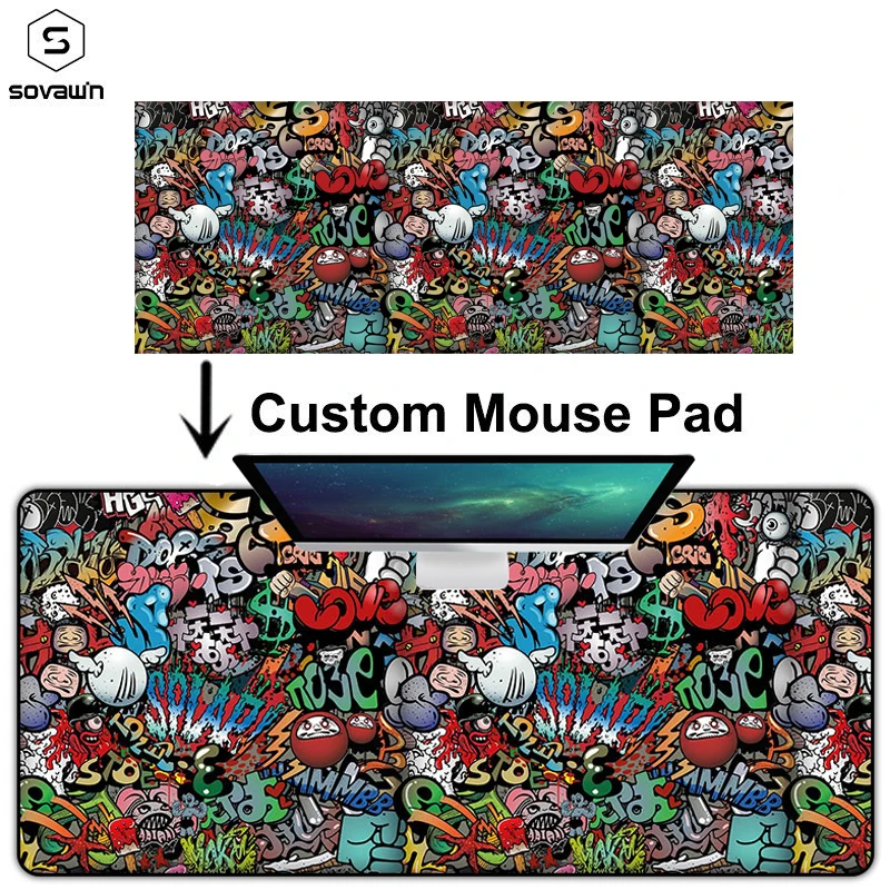 

Sovawin DIY Custom Mouse Pad Rubber Mouse Pad Gamer Grande 900x400mm XXL Large Gaming Pad Mat Star Wars Locking Edge for Laptop