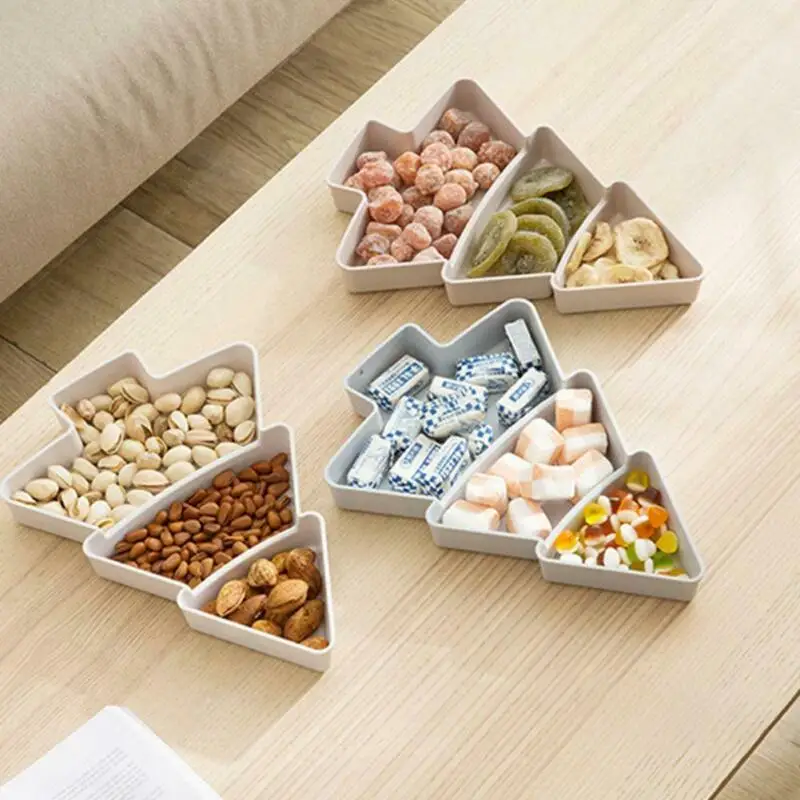 Фруктовая тарелка на рождественскую елку контейнер для еды закусок 3 ячейки