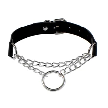 45 см регулируемый сексуальный кожаный воротник широкий шейный ремень Регулируемый ремень готический панк связывание ограничения металлический мягкий чокер горячая распродажа