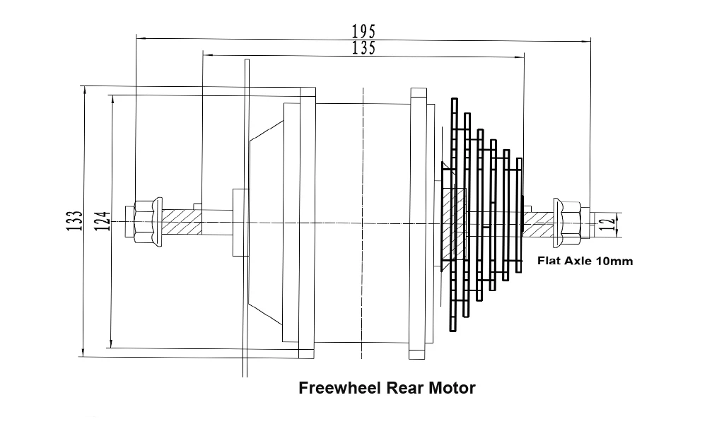 36V 350W rear motor thread