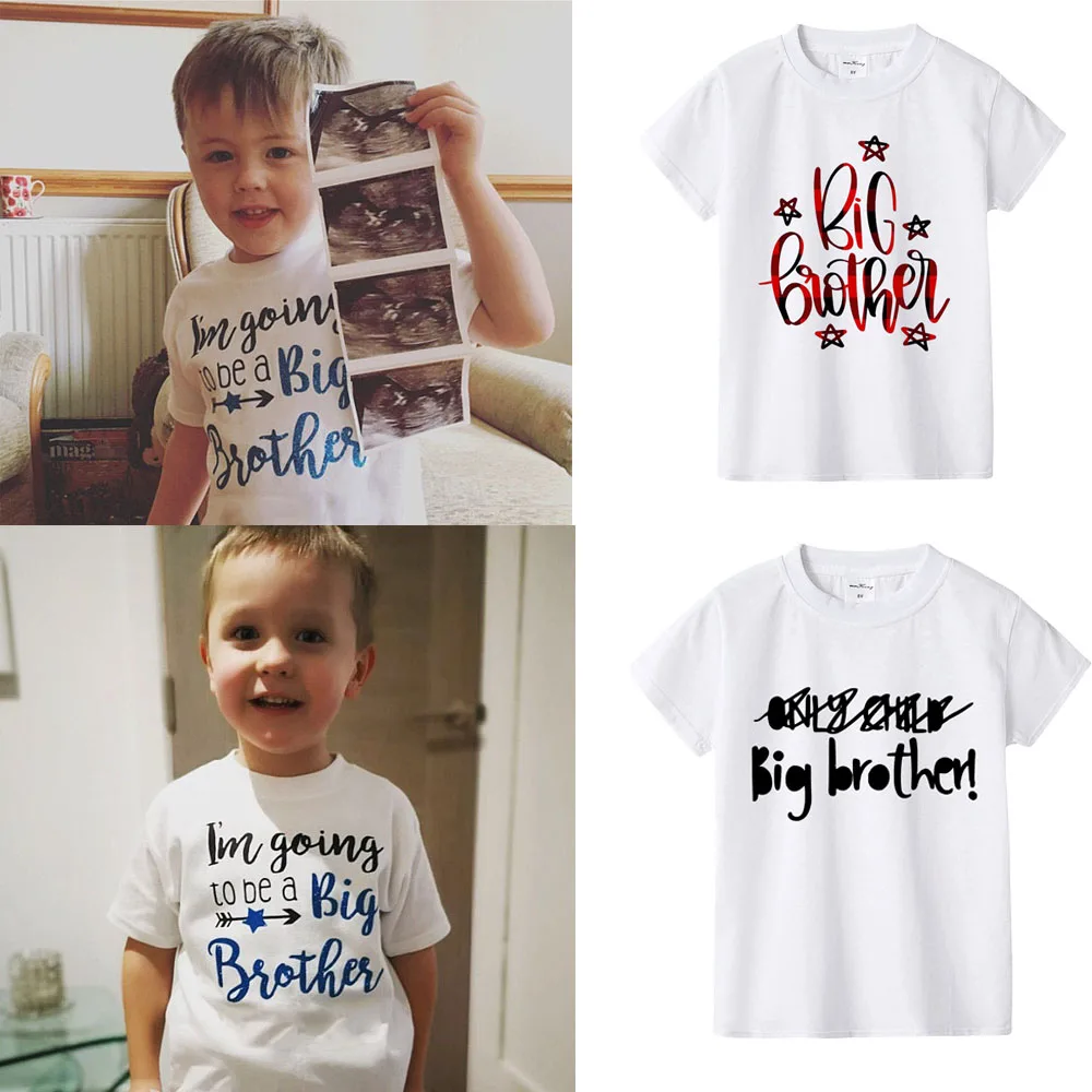 Футболка с надписью I'm To Be A Big Brother Birth &amp Prevention топ для маленького сына семейная