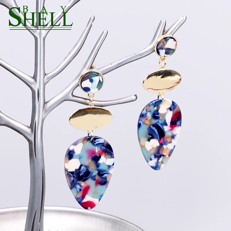 Серьги Shell Bay в стиле панк ювелирные изделия женские акриловые минималистичные