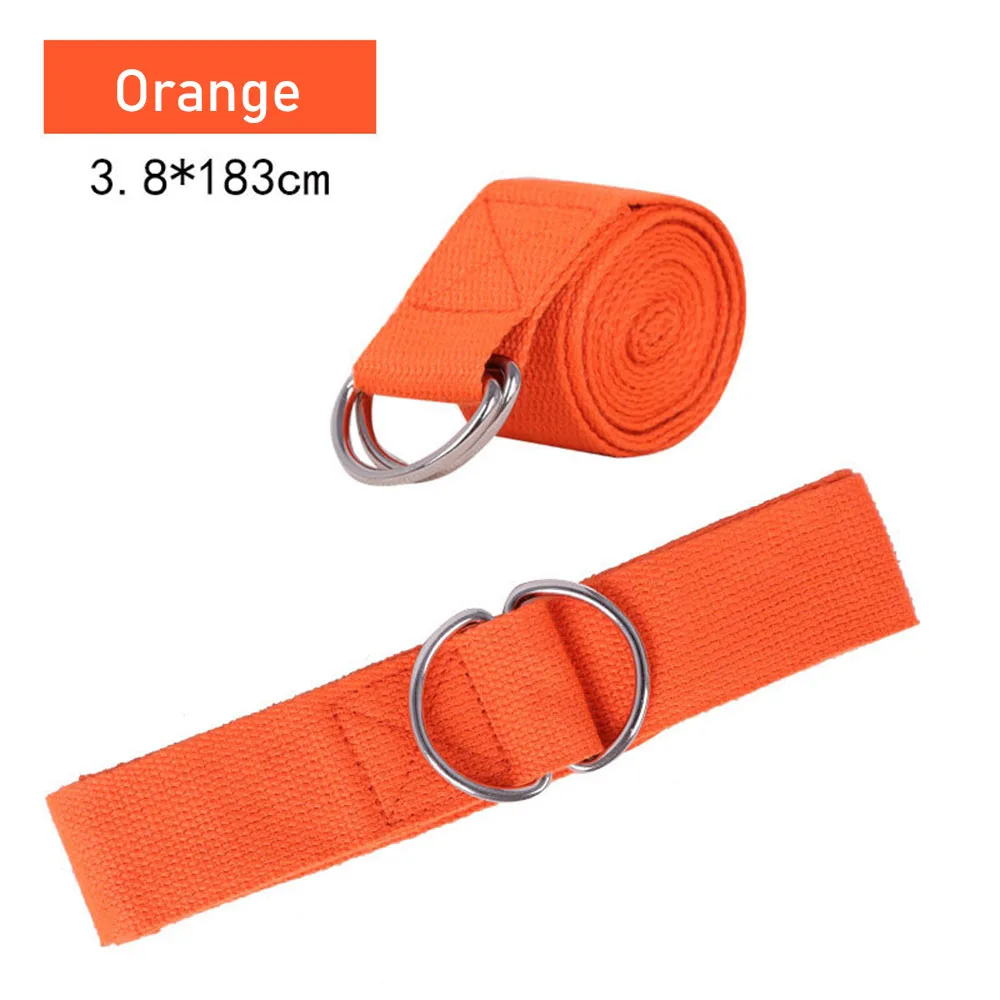 Оранжевый 1 шт., эластичный ремешок для йоги, разноцветный пояс с d-образным кольцом, регулируемый пояс для фитнеса, упражнений, фигуры, талии, сопротивления ног, фитнес-ленты для йоги - Цвет: Оранжевый
