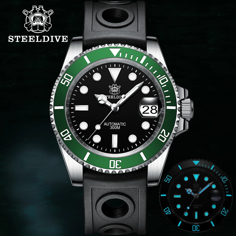 STEELDIVE Water Ghost Men's Luxury Watch SD1953 BGW9 Blue Luminous NH35 Automatic Mechanical Movement 300M Waterproof Dive | Наручные