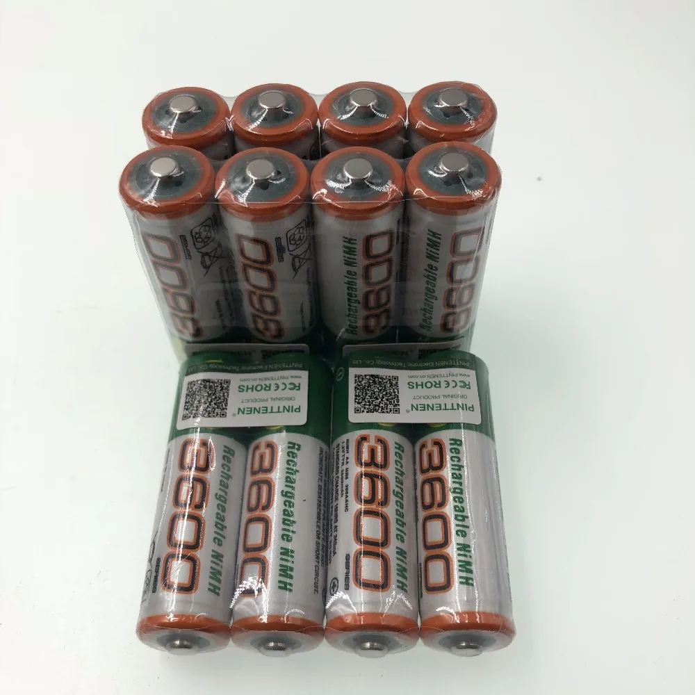 100% New 1.2V AA 3600mAh NI MH Pre-Charged Batteries Ni-MH Rechargeable AA3600 Battery For Toys Camera Microphone