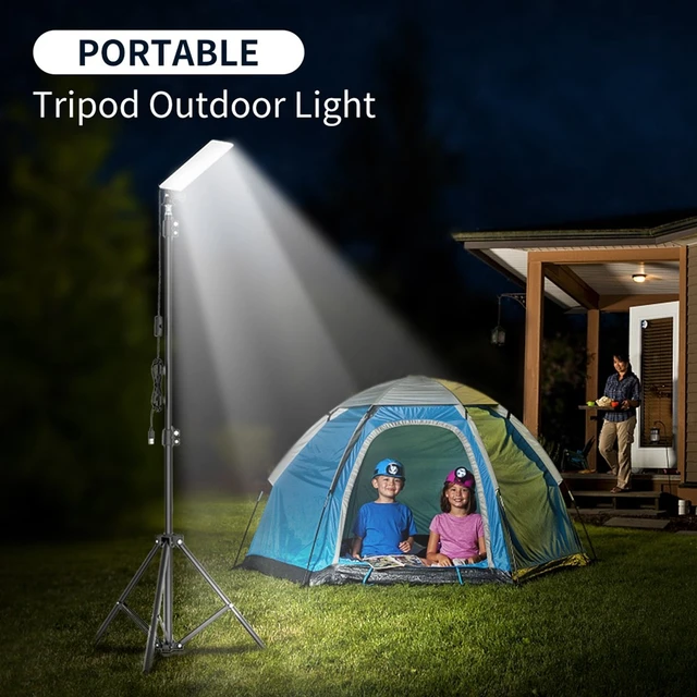 Portable Camping Light,LED Work Lights with Stand,Telescoping Tripod  Outdoor Light & Camp Light,Powered by USB DC 5V,Camping Hook Includes