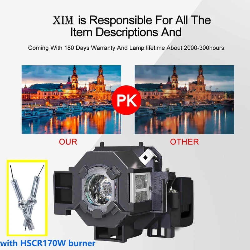 V13H010L41 модуль лампы для проектора EPSON EMP-S5 EMP-S52 T5 EMP-X5 EMP-X52 EMP-S6 EMP-X6 EMP-822 EX90 EB-S6 ELPL41