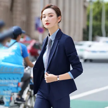 

Professional women skirt suit high quality 2020 new spring and autumn slim fit feminine blazer jacket Casual trousers Two-piece