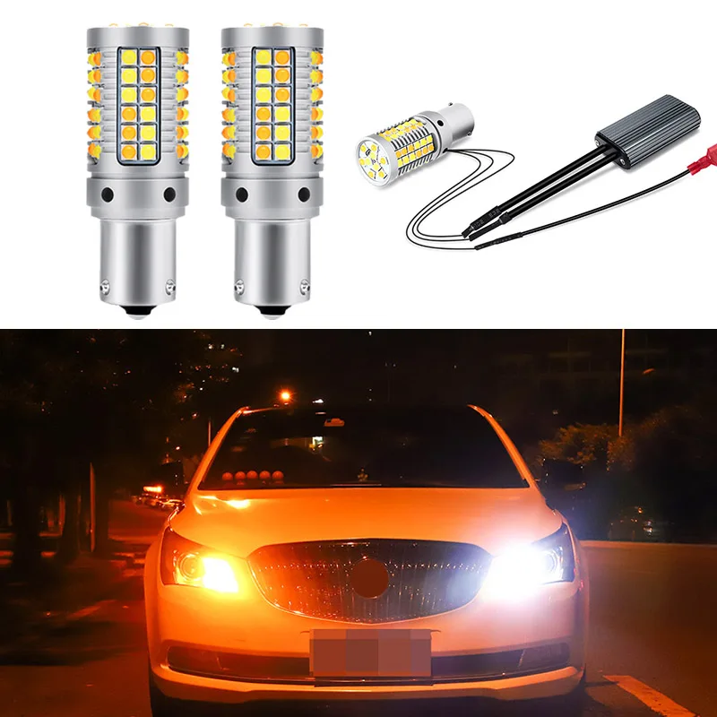 

2pcs DRL Daytime Running Lights with Turn Signal 1156 Canbus PY21W BAU15S Auto Led Bulbs For Nissan Juke F15 2011-2015 for Cars