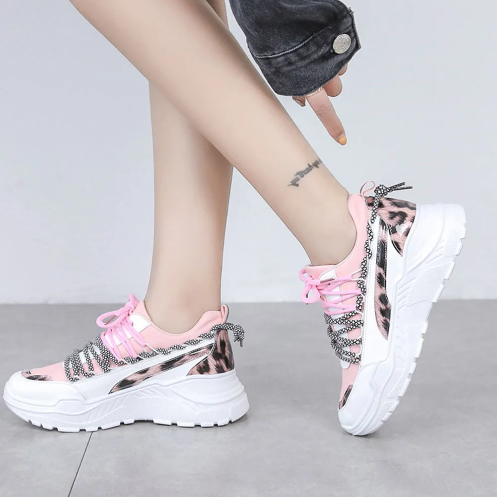 

LAPOLAKA New Fashion Leisure Flat Shoelaces Leopard Print Sneakers Trainers Vulcanize Shoes Women Footwear Casual Shoes