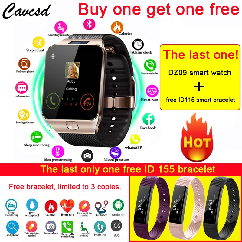 

2020 Smart Watch DZ09 Men Women Intelligent Digital Sport Bluetooth Smart Bracelet Pedometer For Android iOS Support Phone SIM