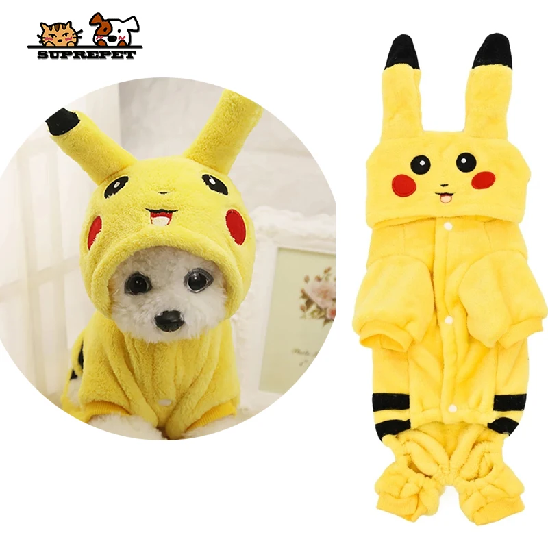 

SUPREPET Cartoon Cat Costume Pet Cosplay Clothes With Button Winter Fleece Cat Coat Home Pajamas Hoodie Dog Coat Cute for pet
