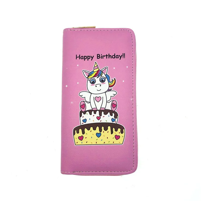 KANDRA Unicorn Pu Leather Wallets Cartoon Print Clutch Female Purse Zipper Coin Purse Women Phone Bag Card Holder - Color: Style3