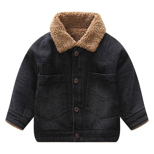 Toddler Boy Coat Autumn Winter Thicken Lambswool Denim Jackets for Boys Kids Clothing High Quality Casual Child Jackets