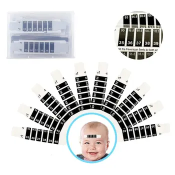 

50pcs Forehead Temperature Sticker 35-40 Degree Fever Detection Liquid Crystal Temperature Change Color