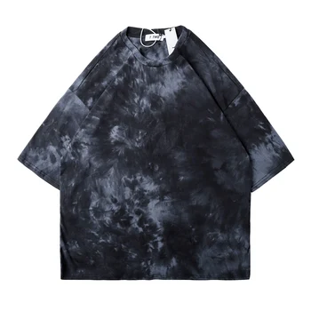 

Harajuku Tie Dye Retro Streetwear Tshirts Men and Women Short Sleeve Oversize Cotton T-shirt Crewneck Loose Casual Summer Tees