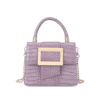 

Classic Solid Color Crocodile Pattern Handbags For Women 2020 Luxury Designer Soft Leather Chains Shoulder Bag Female Tote Bags