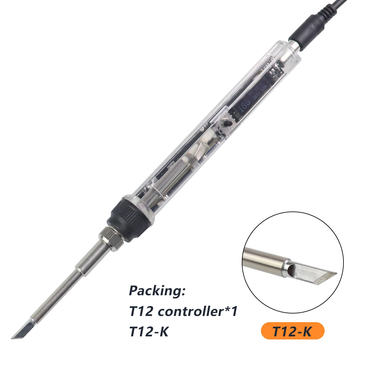 Portable Adjustable Temperature OLED Mini Electric Soldering Iron - 72W Soldering Station with BC2 Tip
