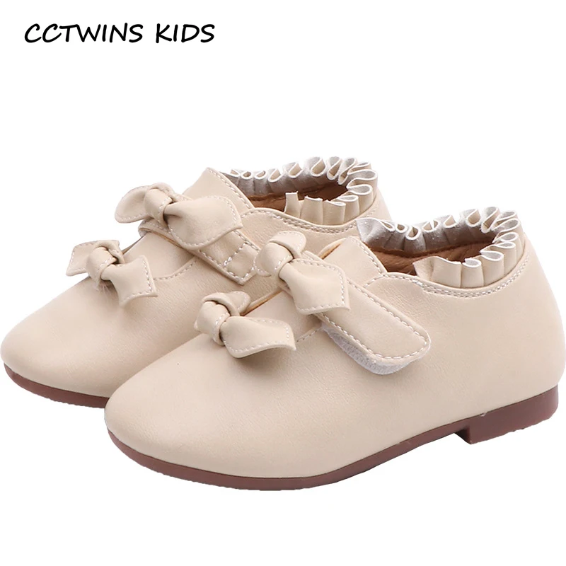 

CCTWINS Kids Shoes 2019 Autumn Fashion Girls Princess Party Bow Shoe Toddler Black Mary Jane Flat for Children Dress Shoe GM2486