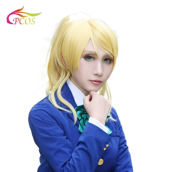 

LoveLive!School idol project Ayase Eli cosplay Split type wigs Golden Claw clip type horsetail anime wigs