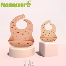 Fosmeteor – bavoir imperméable en Silicone pour nouveau né, 1 pièce, en Carton imprimé, tabliers de dessin animé, ajustable 