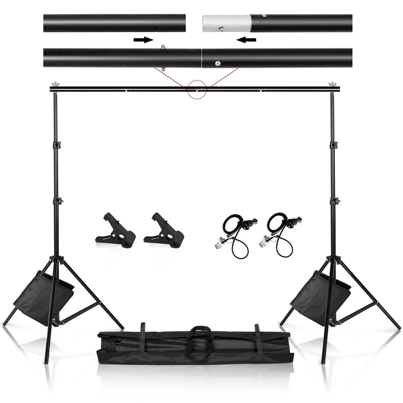 best light stand Photography Studio Backdrops Stand Portable Background Support Kit for Photo Studio Muslin Backdrops Canvas with Carrying Bag best light stand