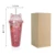 420 МЛ Cute Cat Ear Water Bottle Flash Film Double Layer Water Cup Creative Plastic Drinking Bottle Straw Cup For School Office
