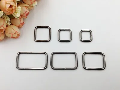 Черный Diy детали для сумок аксессуары квадратное кольцо квадратный адаптер для часов толщиной 3 мм внутренний диаметр 1,3 см 2 см 1,6 см 2,5 см 3,2 см 3,8 см 20 штук - Цвет: Черный