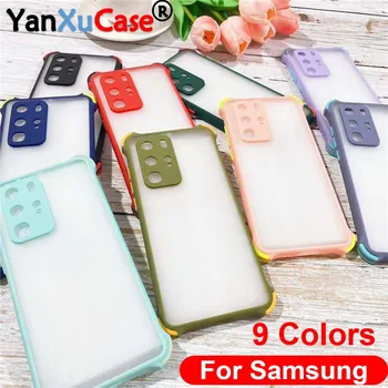 

100Pcs Matte Translucent Phone Case For Samsung A21S 20 10S Protective Camera Shockproof Case For A01 11 21 31 41 A51 71 81 91