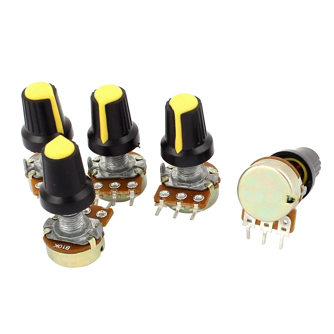 uxcell 5pcs 10K OHM 3 Terminals Linear Taper Rotary Audio B Type Potentiometer B10K | Обустройство дома