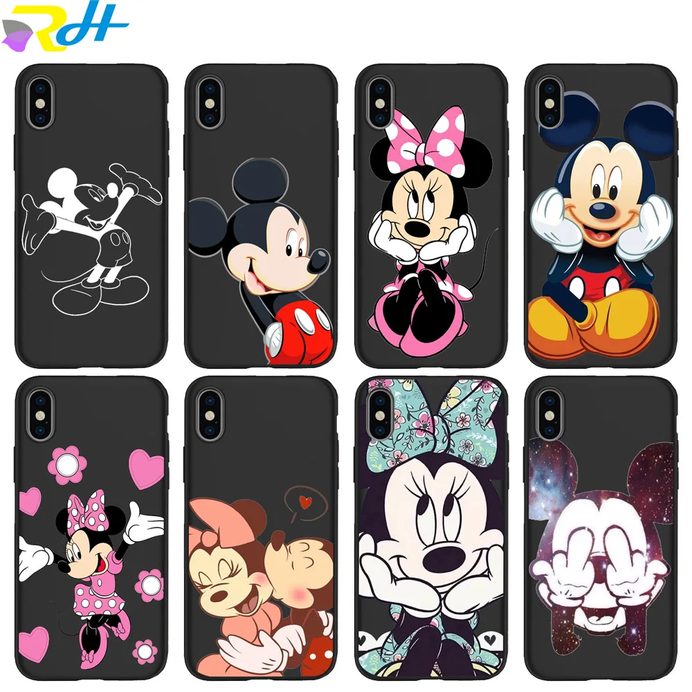 

For iPhone 6 S 6S 7 8 X XR XS Max 11 Pro Case Silicone Mickey Minnie Soft Cover For Apple iPhone 8 7 6S 6 S Plus Phone Case