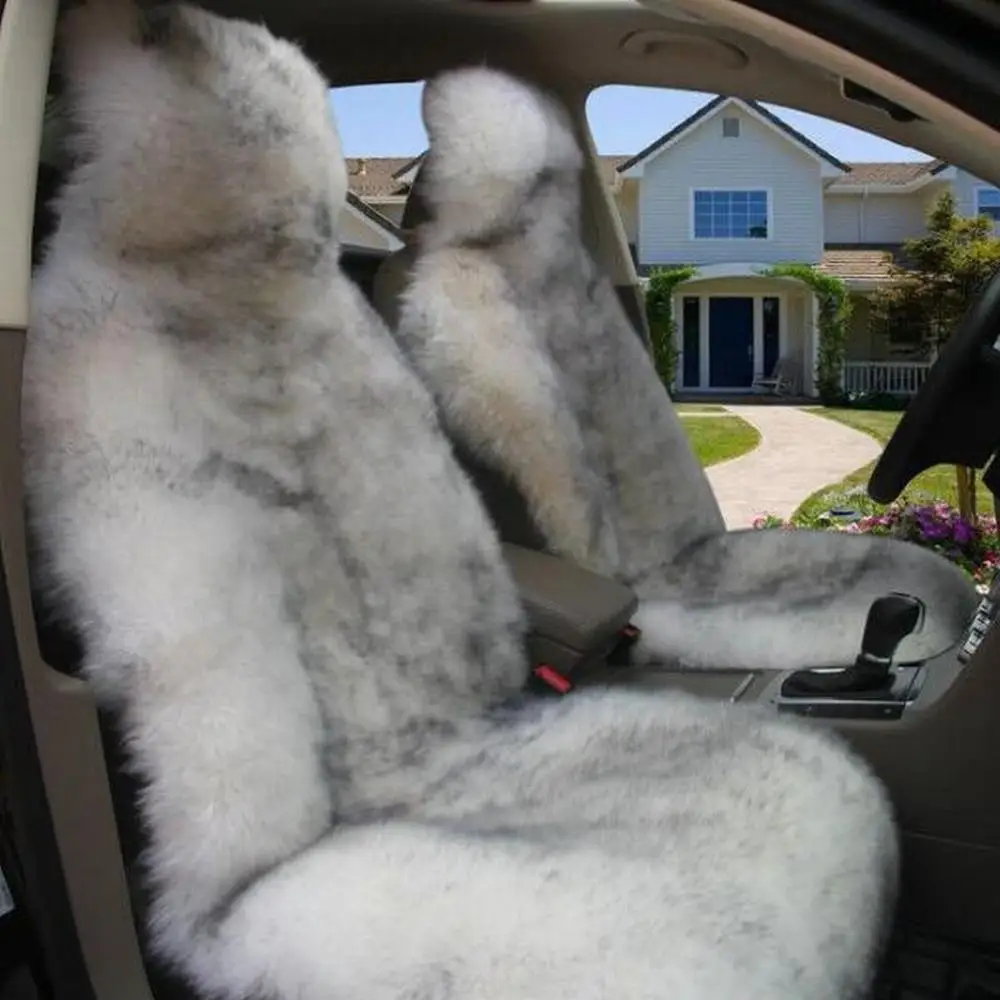 

100% natural fur Australian sheepskin car seat covers universal size, long hair for car lada granta for car kalina priora free