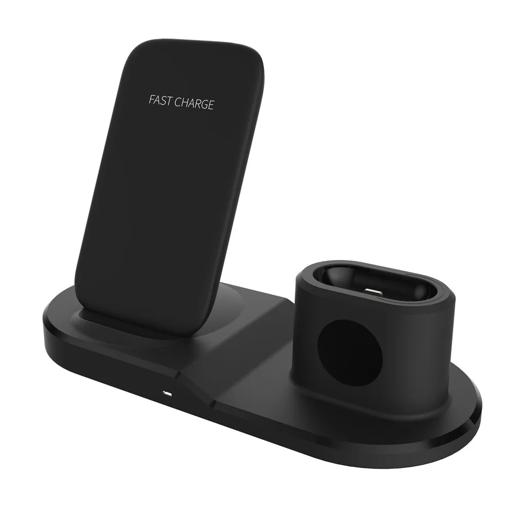 Black Подставка для зарядки док-станция держатель для iPhone 11 для iWatch5 для Airpods для samsung Galaxy S10 для LG G2 PC+ ABS Чехол - Цвет: Black