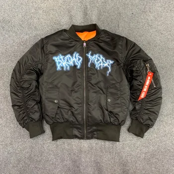

2019 New Best Quality Travis Scott Ma1 Bomber Jackets Men Women Coats Astroworld Tour Printed Winter Men Padded Jacket