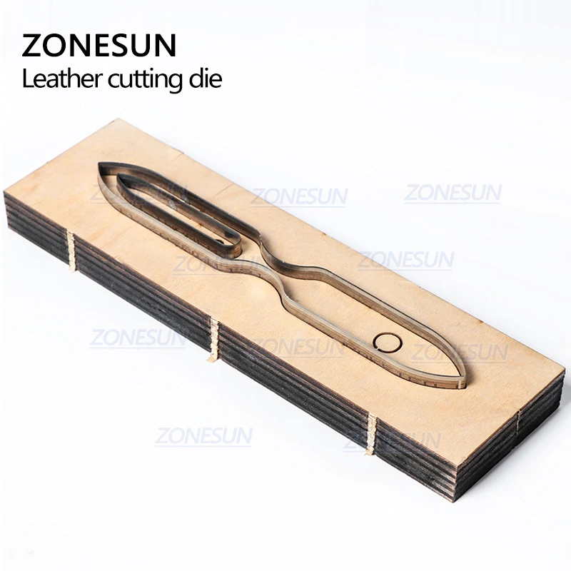 ZONESUN S002 изготовленный на заказ кожаный брелок для ключей штампы для ключей ручной работы брелок для ключей висячие украшения кликер штампы сталь правило штампа