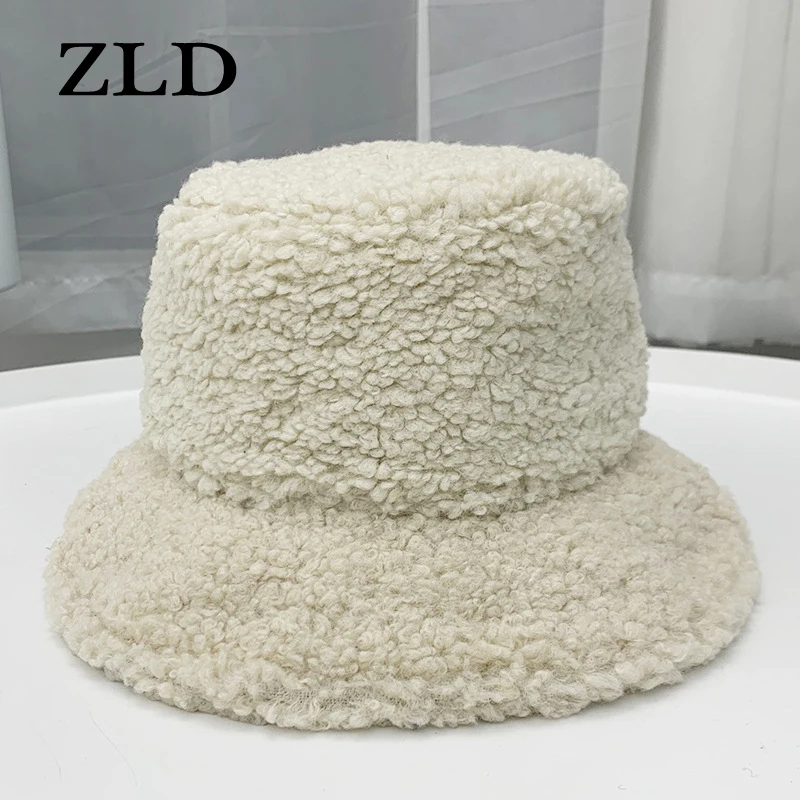 ZLD модная Рыбацкая Кепка Женская осенне-зимняя плюшевая однотонная плоская кепка