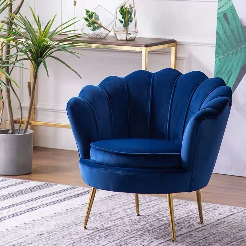 Nordic Fabric Living Room Furniture Single Sofas Simple Modern Homestay Balcony Leisure Back Chairs Bedroom Restaurant Lazy Sofa
