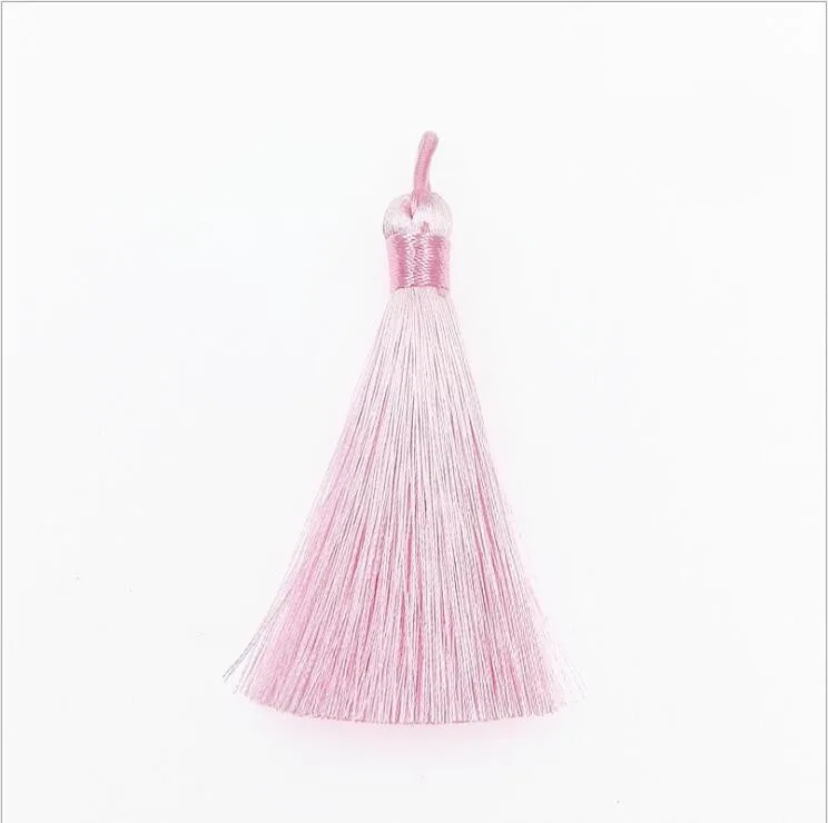2pcs 8cm Silk Tassel Fringe Straps Pendant Brush DIY Craft Tassels Trim For Curtains Jewelry Making Wedding Home Decor Accessory - Цвет: Light Pink