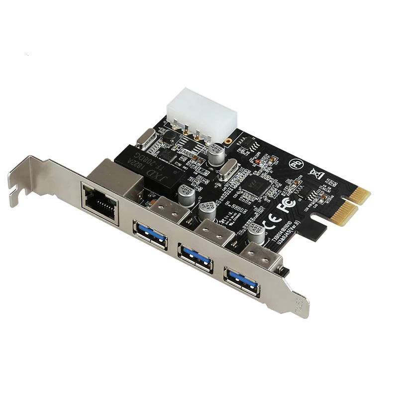 PCI Express до 3 портов USB3.0 1 порт RJ45 сетевой адаптер Подключение PCI Express сетевая карта расширения TXB014