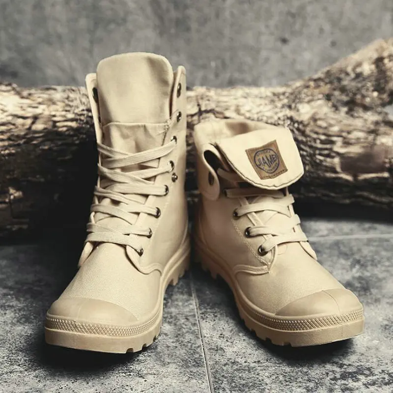 

Boys Zapatos De Hombre Canvas Shoes Fashion Men Casual Shoes High top outdoor Non-slip Sneakers Military boots A55-18